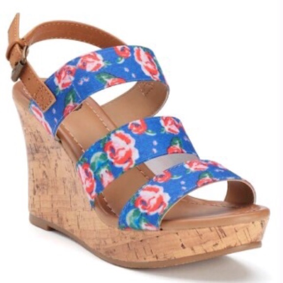 SO Shoes - Floral wedge sandals